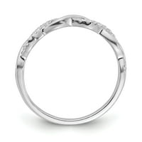 0,12 karata. 14-karatni zaručnički prsten od pravog bijelog zlata za vjenčanje