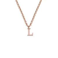 Personalizirana ogrlica s inicijalima za žene-prilagođena velika slova - izrađena od 18k srebrnog ružičastog zlata, izrađena po mjeri