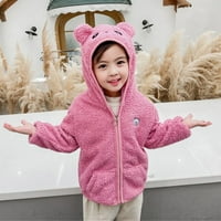 KaLI_store Zimska jakna za dječake, zima topla jakna za male dječake, odjeća, običan kaput, odjeća s kapuljačom, Pink, od 4 godina