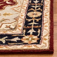 Tradicionalni vuneni tepih, crveni i crni, 2'36'