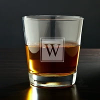 Personalizirana čaša za viski s monogramom u obliku bloka