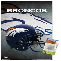 Denver Broncos - plakat za kaciga s push igle, 14.725 22.375