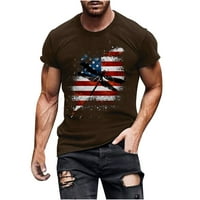 Rasprodaja muških majica 4. srpnja američke majice Nova majica kratkih rukava s okruglim vratom majica u boji kave