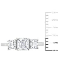 Miabella Women's 1- Carat T.G.W. White izrezana osmerokuta stvorila je zaručnički prsten od 3-kamen