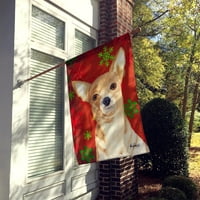 Zastava-Roditeljska Božićna Zastava Chihuahua s crvenom snježnom pahuljicom 93012 inča, višebojna