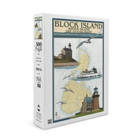 Block Island, Rhode Island, Nautička karta koja prikazuje trajekt