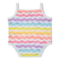 Ganimals Rainbow Stripes za bebe djevojčice ispisuje cami bodysuit, 0 3m-24m