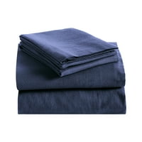 Set posteljine od ljiljana ili jednobojni pamučni Flanel s dubokim džepom, kraljevski, Mornarsko plavi