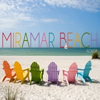 Plaža Miramar, Florida, šarene ležaljke na plaži