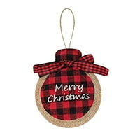 Crno-crveni rešetkasti Božićni ukrasi ukrasi za božićno drvce od tkanine Božićni ukrasi