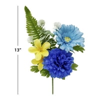 Osnove 13 Umjetna svilena plava miješana karanfila i cvjetovi groblja Gerbera odabir
