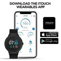 Itouch Sport Smart Watch & Fitness Tracker, za žene i muškarce, crno -crveni perforirani remen
