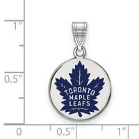 Logoart Sterling Silver NHL Toronto Maple Leaf's Srednje emajlirani diskovi privjesak