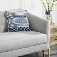 Moderne niti 18 18 Blue Stripe Cotton Blend Dekorativni jastučni poklopac, lirika