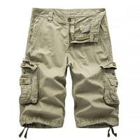 Muške teretne kratke hlače Ležerne kratke hlače s više džepova na otvorenom, jednobojni labavi kroj, lagane teretne hlače