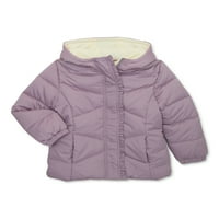 Ružičasti platinasti zimski kaput s kapuljačom za djevojčice, veličine 4-16