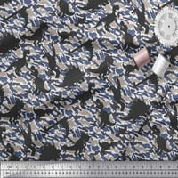 Japanska krep satenska tkanina od Camo teksture s printom džungle dinosaura za šivanje širine dvorišta