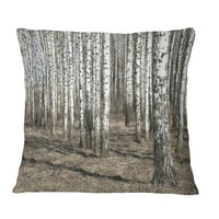 Dizajn prelijepa gusta breza pogledom na šumu - Moderni jastuk za bacanje šuma - 18x18