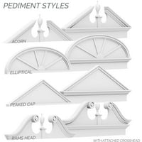 Ekena Millwork 74 W 25-3 8 H 2-3 4 P Segment Arch Smooth Architectural Head PVC kombinacija PVC Pediment