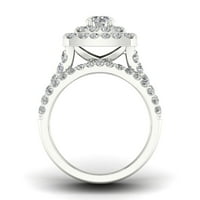2CT TDW Diamond 14K bijelo zlato Double Halo Bridal Set