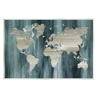 Stupell Industries Rustikalno žito uzorkovanje svijeta Karta zemlje Obrazi grafičke umjetnosti Umjetnost Umjetnička umjetnost, dizajn