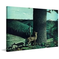 Ispis slike Marmont Hill jelen i vjeverica na omotanom platnu