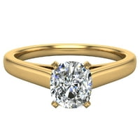 Dijamantni zaručnički prsten za žene s 4 zupca, certificiran od 18k zlata 0. Karat
