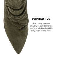 Ženske čizme za gležnjeve s širokim stražnjim potpeticama i patentnim zatvaračem na Stiletto