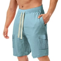 Muške hlače u donjem rublju, muške obične ljetne Ležerne kratke hlače na plaži, sportske kratke hlače za vježbanje s džepovima, plava