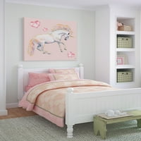 Marmont Hill Pink Dancing Unicorn Canvas Wall Art