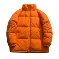 + Muški zimski topli plišani jednobojni kaput s džepovima, ovratnik s dugim rukavima, jakna s patentnim zatvaračem, kaput, zimska