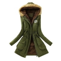 Zimski kaputi za žene zimski ženski topli kaput jakna s kapuljačom tanka zimska gornja odjeća kaput kaput za žene Pamuk Zelena