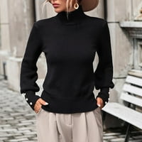 Džemperi za žene, ženski casual jednobojni džemper s okruglim vratom dugih rukava, rasprodaja