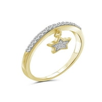 Jewelersclub Dijamantni prstenovi za žene - nakit s bijelim dijamantnim prstenom - 14K Zlatni zaplašeni srebrni trake za žene - prsten