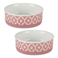 Zdjela za kućne ljubimce rešetkasta ružičasta mala 4. 25 do 2 inča