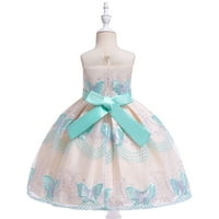 Ležerne haljine za djevojčice Rasprodaja jednobojne haljine za djevojčice s vezom od leptira i mašne cvjetna rođendanska haljina