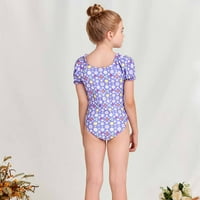 Kupaći kostim za djevojčice kupaći kostimi za Djevojčice Dječji kupaći kostim s cvjetnim printom kratki rukav jednodijelni kupaći