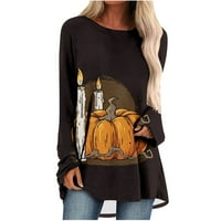 Ženske košulje za Noć vještica Plus vrhovi jesenska Moda majice s okruglim vratom rukav raglan bluza dugih rukava pulover s printom