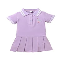 Sportska haljina za djevojčice za djevojčice ljetna plisirana mini teniska haljina kratkih rukava s ovratnikom