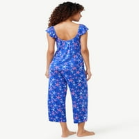Ženski pidžama Set S naramenicama s naramenicama Capri, 2 komada, veličine od 9 do 3 inča