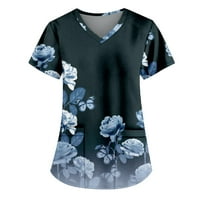 Ženske majice, Ženska bluza kratkih rukava, ležerni grafički print, modne majice s okruglim vratom, bijele 2 inča