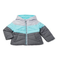 Švicarske alpe za malu djecu djevojke colorblock zimska jakna s besplatnim poklon šal, set