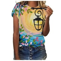 Ženska ležerna majica s printom slike, široke cvjetne i pejzažne majice, majica kratkih rukava za žene