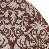 Tepih od damast vune Chelsea Jacalin, smeđe-siva, 4'6 6'6 ovalni