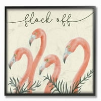 Stupell Industries otkine smiješne Flamingo životinjske riječi Dizajn uokvirene zidne umjetnosti Daphne Polselli