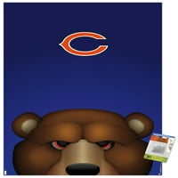 Chicago Bears-maskota S. Preston Steili zidni poster s gumbima, 22.375 34