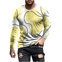 Muška linija, šareni pulover s printom od 3 a, modna majica dugih rukava s okruglim vratom, ležerna ugrađena svestrana tunika, vrhovi