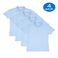 Školska uniforma za djevojčice, Interlock Polo majica kratkih rukava, set za djevojčice, veličine 4-18