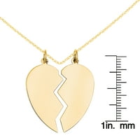 Primalno zlato karat žuto zlato šarm srca s dva lanca kabela
