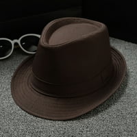 Panamski šešir za sunčanje, ženski, muški i ženski Uniseks, jednobojni jazz šešir u britanskom stilu, smeđi šešir za sunčanje